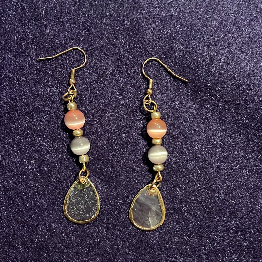 Dangle Handmade Purple and Pink Earrings